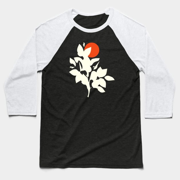 Minimalist Abstract Nature Art #26 Plant Growth Baseball T-Shirt by Insightly Designs